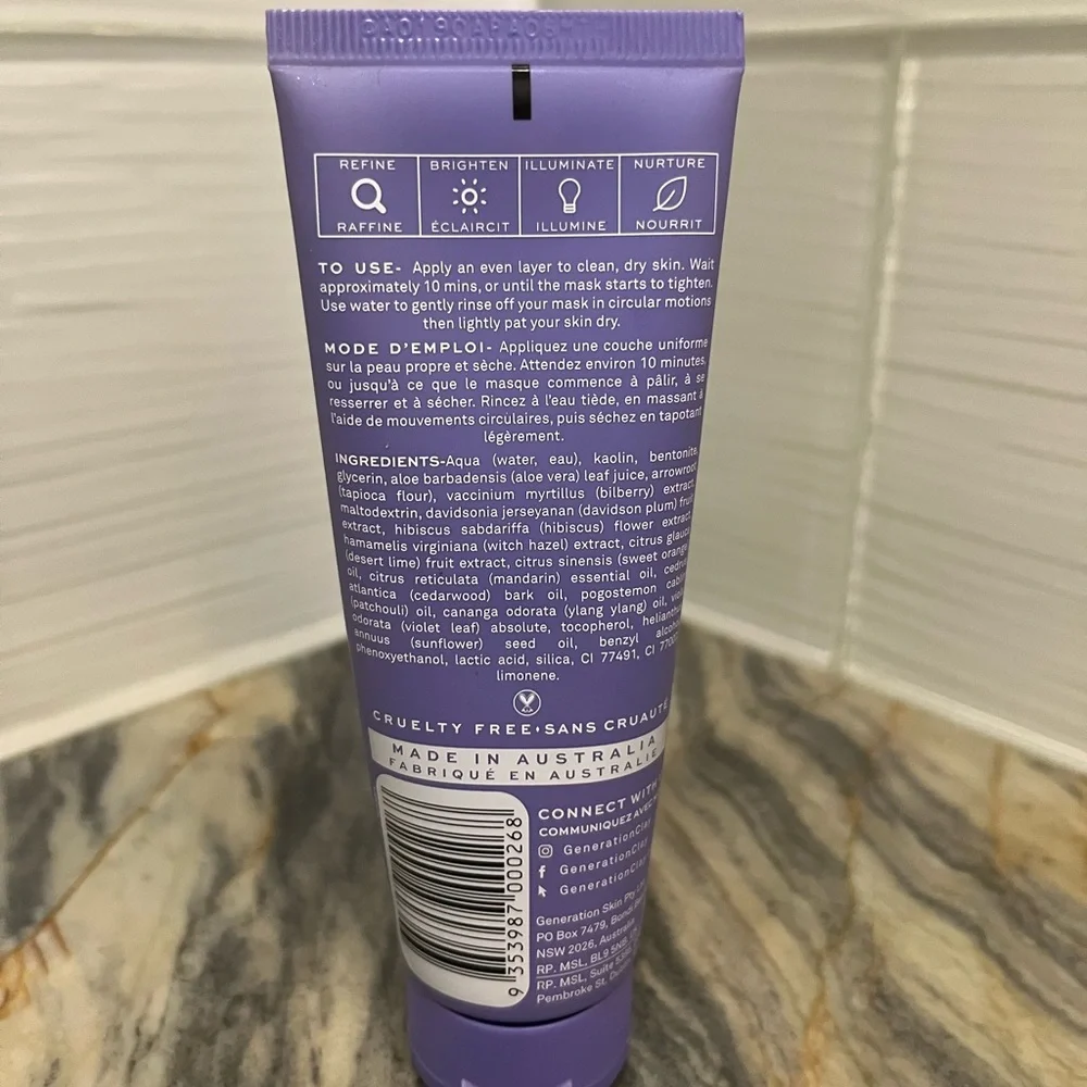 Generation Skin Generation Ultra Violet Brightening Purple Clay Mask - 3.97oz.